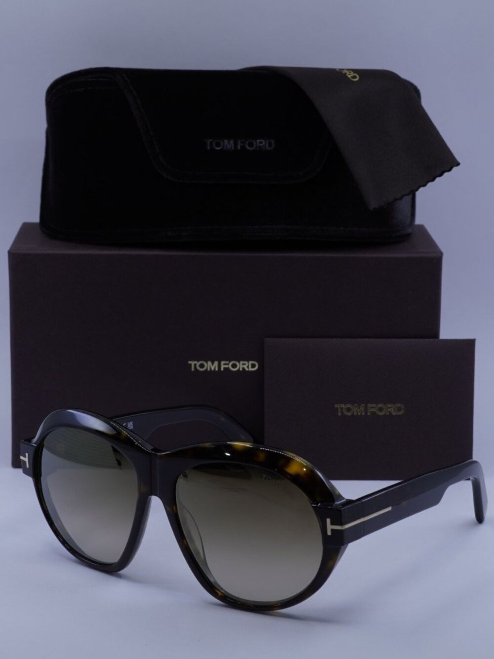 Tom Ford Inger FT1113 52G Geometric Sunglasses - Havana / Brown Mirror